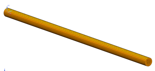 Model MES belki składający się z elementów 3D szesciościennych